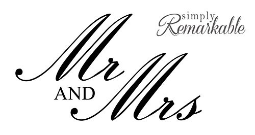 Vinyl Decal Sticker for Computer Wall Car Mac Macbook and More Wedding Decal - Mr & Mrs 5.2 x 3 inches