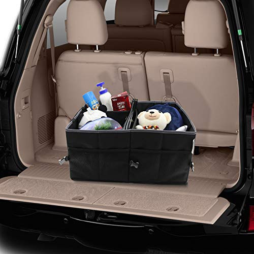 FH Group FH1141GRAY Collapsible Multi-Compartment Car Trunk Storage Organizer  Cargo Organizer for Car