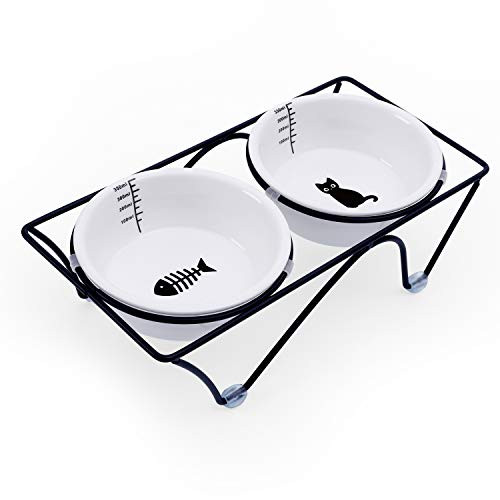 JOYO Cat Bowls Elevated Tilted Cat Food Bowls Raised Cat Bowls for Food and Water Protect Pet's Spine Dishwasher and Microwave Safe Ceramic cat Food Dishes and Bowls for Indoor Cat or Small Dogs JOYO Cat Bowls Elevated Tilted Cat Food Bowls Raised Cat Bowls for Food and Water Protect Pet's Spine Dishwasher and Microwave Safe Ceramic cat Food Dishes and Bowls for Indoor Cat or Small Dogs
