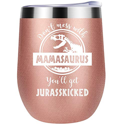 Gifts For Mom Wine Tumbler-Don'T Mess With Mamasaurus 12 Oz Funny Novelty Tumbler Funny Dinosaur Birthday Mom Gift - Presents For Mom From Husband Son Daughter Gifts For Mom Wine Tumbler-Don'T Mess With Mamasaurus 12 Oz Funny Novelty Tumbler Funny Dinosaur Birthday Mom Gift - Presents For Mom From Husband Son Daughter