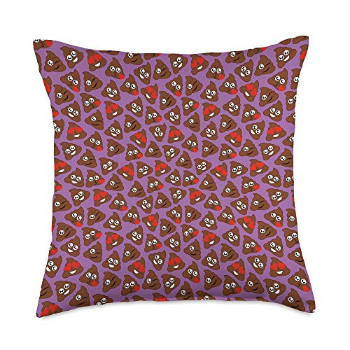 Sabrelia Co. Poop Emoji Purple Poo Patterned Throw Pillow  18x18  Multicolor Sabrelia Co. Poop Emoji Purple Poo Patterned Throw Pillow  18x18  Multicolor