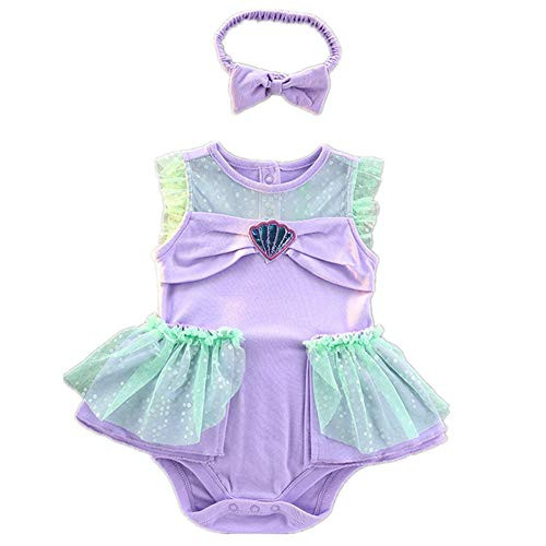 Tsyllyp Baby Girl Princess Mermaid Costume Halloween Romper Dress Up Birthday Outfit with Headband 2Pcs Tsyllyp Baby Girl Princess Mermaid Costume Halloween Romper Dress Up Birthday Outfit with Headband 2Pcs