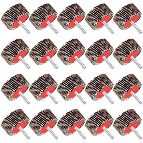 Buffing Wheels Sanding Flap Wheel Aluminum Oxide Abrasive Flap Grinding 2x 1x 1 4inch  60 Grit - 20 Pack?Flap Wheel for Rust Removal Deburring Polishing Satin-Finishing- Abrasive Grinding Tool