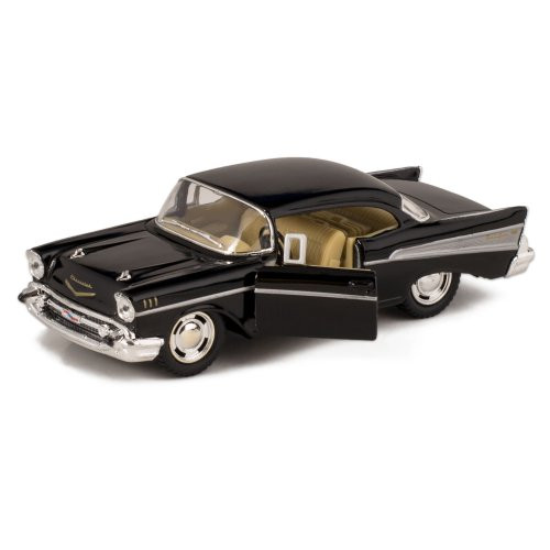 Black 1957 Chevy Bel Air Die Cast Toy with Pull Back Action