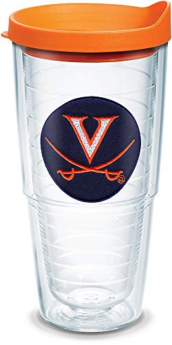Tervis Virginia Cavaliers Logo Tumbler with Emblem and Orange Lid 24oz  Clear