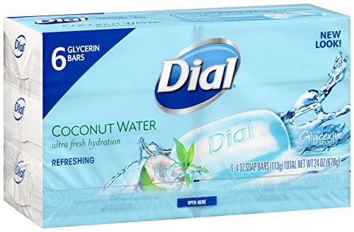Dial Skin Care Bar Soap  Coconut Water  4 Ounce  6 Bars