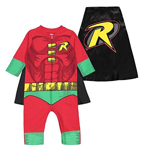 DC Comics Justice League Robin Toddler Boys Zip-Up Caped Costume Coverall  3T