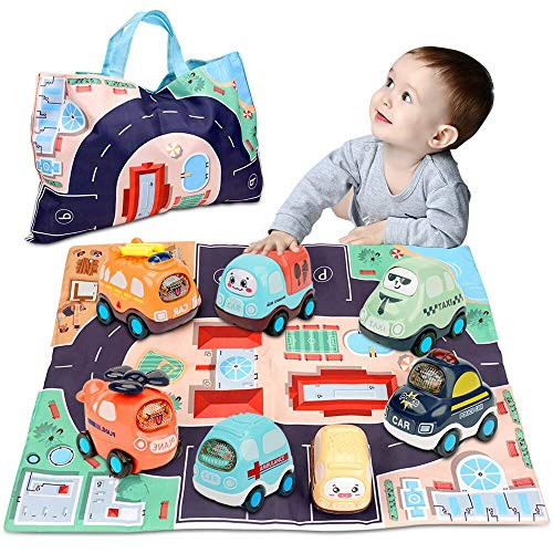 Baby Toy Cars for 1 Year Old Boy 7 Set Push and Go Vehicles Friction Powered Cars Toy with Play Mat Storage Bag for Toddlers Early Educational Toys and Birthday Gift for 1 2 3 Years Old Boys Girls Baby Toy Cars for 1 Year Old Boy 7 Set Push and Go Vehicles Friction Powered Cars Toy with Play Mat Storage Bag for Toddlers Early Educational Toys and Birthday Gift for 1 2 3 Years Old Boys Girls