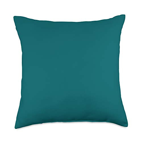 838 Grips - FRESH GREEN Collection Plain-Solid Dark Blue Green Color Throw Pillow  18x18  Multicolor