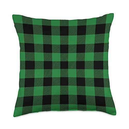 vcvBuffaloPlaid Buffalo Plaid Green Pattern Throw Pillow  18x18  Multicolor