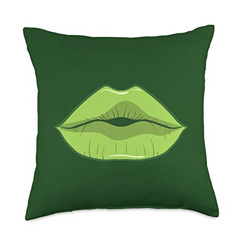 Patricks Day XeirePrint St Patrick's Day Green Kisses Throw Pillow  18x18  Multicolor