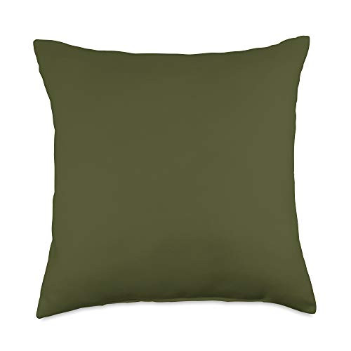 Green Olive color Olive Green color Throw Pillow  18x18  Multicolor