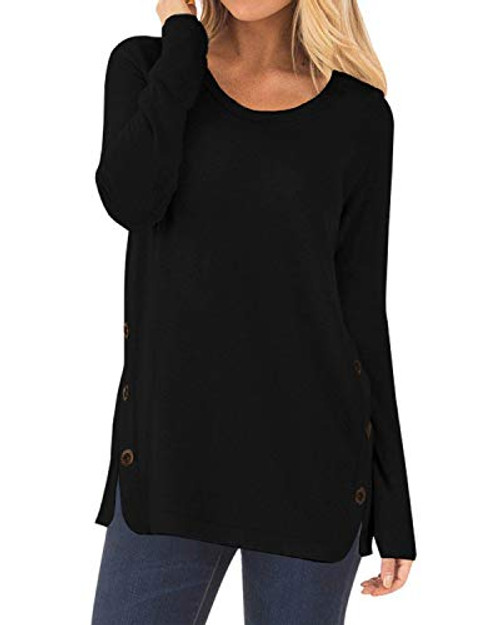 CYiNu Women Casual Long Sleeve Tops Loose Fall Pullover Tunic Shirts Blouses Black M CYiNu Women Casual Long Sleeve Tops Loose Fall Pullover Tunic Shirts Blouses Black M