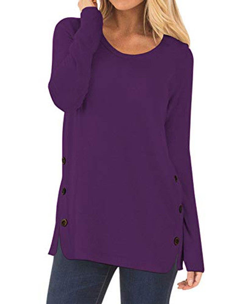 CYiNu Long Sleeve Womens Shirts for Fall TopsTrendy Casual Shirt Tunic Blouses Long Tunics Purple 2XL CYiNu Long Sleeve Womens Shirts for Fall TopsTrendy Casual Shirt Tunic Blouses Long Tunics Purple 2XL