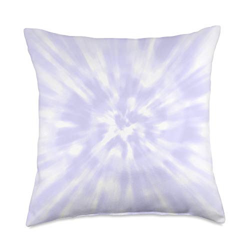Cute Aesthetic Tie Dye Company Aesthetic Lilac Pastel Light Purple Tie Dye Throw Pillow  18x18  Multicolor