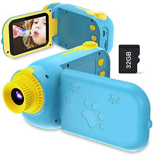 Elctman Kids Camera with Toddler Video Camcorder Childrens Toy Digital DV Video Camera with 1080P HD and 2 inch Screen for Child's Birthday Gift Ages for 3 ~ 9 Years Old with 32G SD Card Blue Elctman Kids Camera with Toddler Video Camcorder Childrens Toy Digital DV Video Camera with 1080P HD and 2 inch Screen for Child's Birthday Gift Ages for 3 ~ 9 Years Old with 32G SD Card Blue