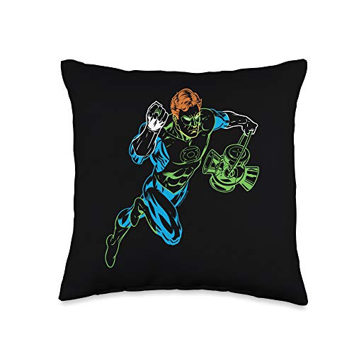 Green Lantern Neon Lantern Throw Pillow  16x16  Multicolor