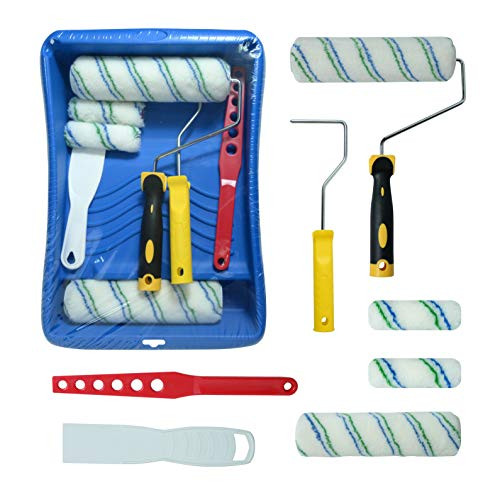 Paint Roller Kit Paint Roller Paint Tray Paint Brush Roller Paint Brush Home Painting Supplies and Roller Cover Set - 9 Piece House Paint Kit for Decorating Walls and Home Paint Roller Kit Paint Roller Paint Tray Paint Brush Roller Paint Brush Home Painting Supplies and Roller Cover Set - 9 Piece House Paint Kit for Decorating Walls and Home