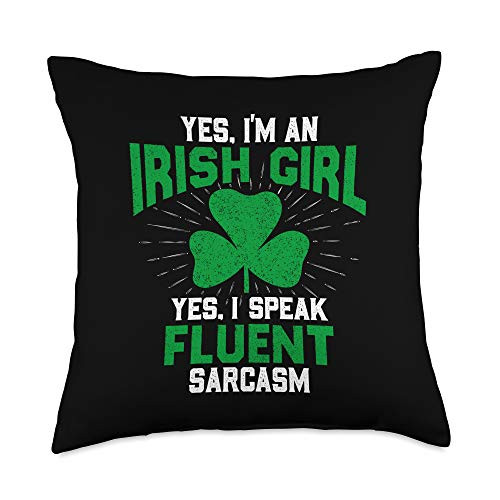 ALABRI Green Saint Patricks Day St pattys Irish Shamrock Leprechaun Throw Pillow  18x18  Multicolor