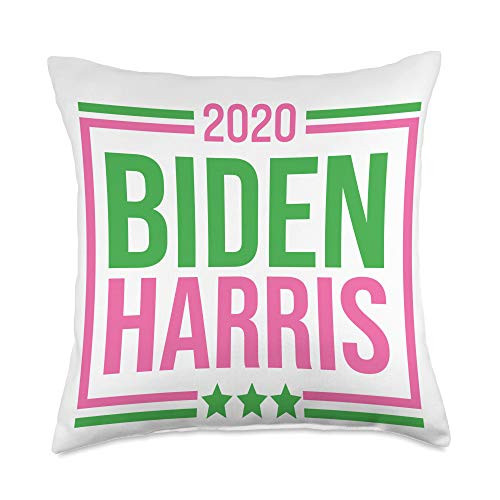 Elect Vote Biden Harris 2020 Biden Harris 2020 Pink Green Sorority Gift Elect Vote Throw Pillow  18x18  Multicolor