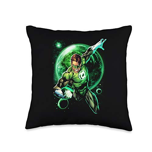 Green Lantern Galaxy Glow Throw Pillow  16x16  Multicolor