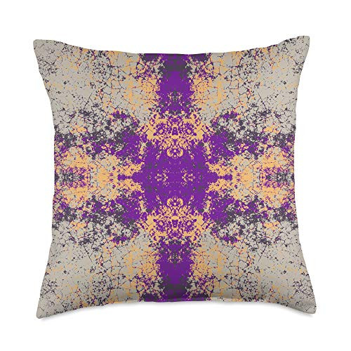 Colorful Bohemian Boho Chic Abstract Art Pattern Decorative Purple Cross Mandala Look Hippie Style Design Throw Pillow  18x18  Multicolor
