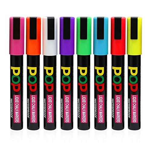 Chalk Marker Pens Erasable Aolestar Chalk Liquid Pens Reversible Tip for Non-Porous Chalkboard and Bistro Glass Windows 6mm - 8 Pack Erasable Neon Bright Non-Toxic Paint Chalk Marker Pens Erasable Aolestar Chalk Liquid Pens Reversible Tip for Non-Porous Chalkboard and Bistro Glass Windows 6mm - 8 Pack Erasable Neon Bright Non-Toxic Paint