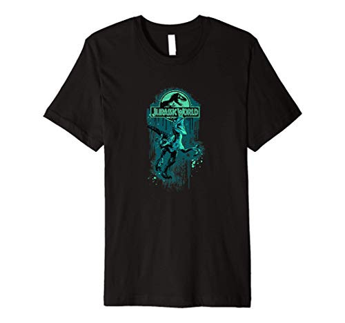 Jurassic Park Velociraptor With Logo Paint The Town Premium T-Shirt