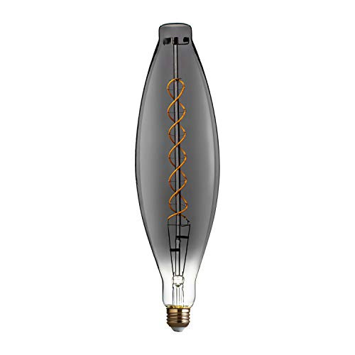 Dimmable BT38 Decorative LED Oversized Edison Bulb ALAMPEVER 7W 40W Equivalent  2200K Amber White E26 Medium Base 180LM CRI90 Smoky Grey Glass Finishing