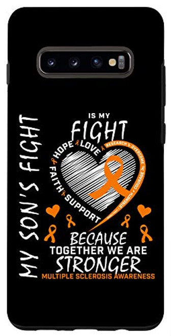 Galaxy S10Plus Orange MS Ribbons Sayings Son Multiple Sclerosis Awareness Case Galaxy S10Plus Orange MS Ribbons Sayings Son Multiple Sclerosis Awareness Case
