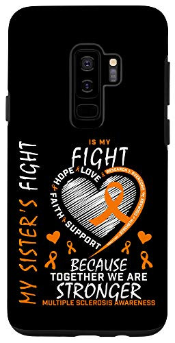 Galaxy S9Plus Orange MS Ribbons Heart Sister Multiple Sclerosis Awareness Case