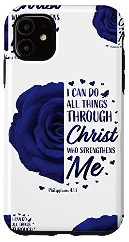 iPhone 11 Christian Bible Verse Gifts Women Mom Philippians 4 13 Phone Case