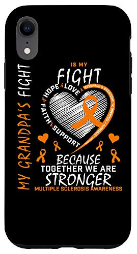 iPhone XR Orange Ribbon Heart MS Grandpa Multiple Sclerosis Awareness Case