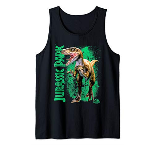 Jurassic Park Raptor Green Paint Splatter Tank Top