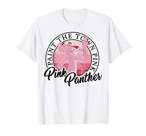 Pink Panther Paint The Town Pink Circle Portrait T-Shirt