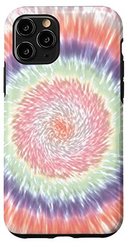 iPhone 11 Pro Pretty Tie Dye in Orange  Purple  Green  and  Pink Pastel Colors Case