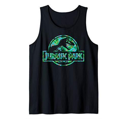 Jurassic Park Tropical Tree Fill Fossil Logo Tank Top
