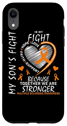 iPhone XR Orange MS Ribbons Sayings Son Multiple Sclerosis Awareness Case