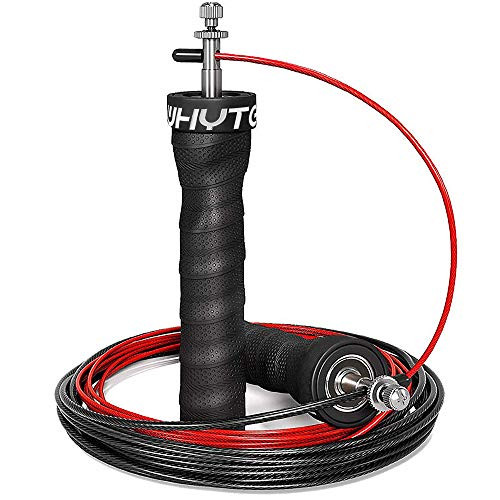 HASAGEI Weighted Jump Rope Skipping Rope Tangle-Free Speed Rope with Ball Bearings for Exercise Fitness Adjustable Rapid Speed Jump Rope for Men  Women  Kids