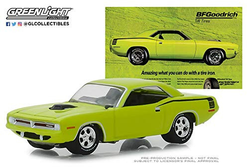 DIECAST 1:64 BFGOODRICH Vintage AD Cars - 1970 Plymouth HEMI 'CUDA Hobby Exclusive 29977 by Greenlight
