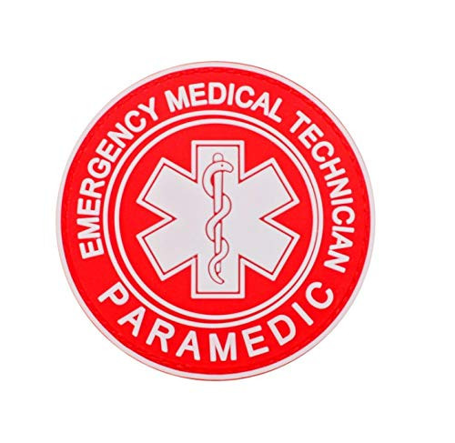 Morton Home EMT Paramedic Emergency Medical Technician Patch EMT Star of Life Tactical Patch 3D PVC Tactical Morale Badge Rubber Hook and Loop Fastener Patch 3.15 Inch Diameter (red)