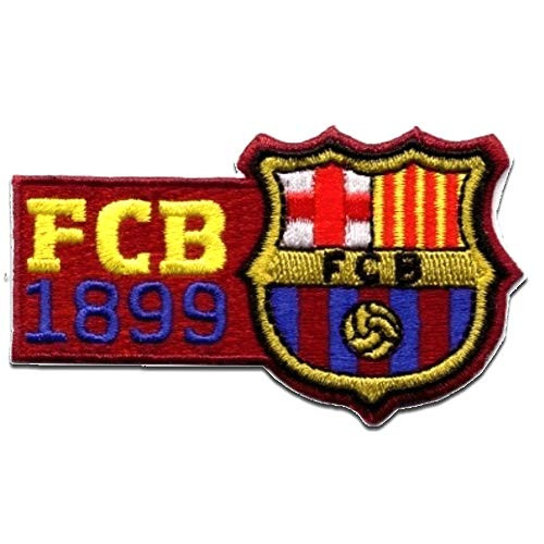 Iron on patches - FC BARCELONA 'FCB 1899' - dark red - 8x4.6cm - by catch-the-patch Application Embroided patch badges