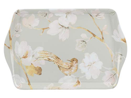 Creative Tops Mini Tea Tray Small Tray for Jewellery  Letters and Keys with 'Duck Egg Floral' Design  Melamine  Duck Egg Blue  21 x 14 cm