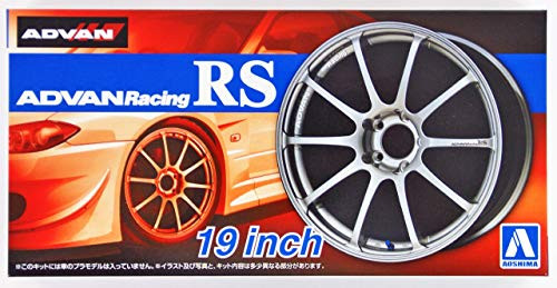 Aoshima 1 24 Scale Advan Racing RS 19 Inch Wheel Set - Plastic Model Buiding Set  53782