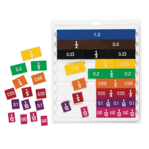 EAI Education Fraction/Decimal Tiles with Tray - Set of 51