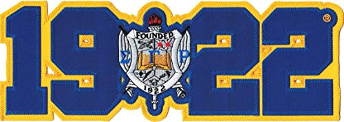 Sigma Gamma Rho Crest 1922 Twill Iron-On Patch  Gold Blue - 11.25" x 4"