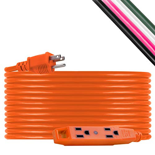 UltraPro  Orange  GE 50 Foot Extension  16AWG  Indoor Outdoor Use  Extra Long Power Cord  UL Listed  51926  50 ft  50 Ft