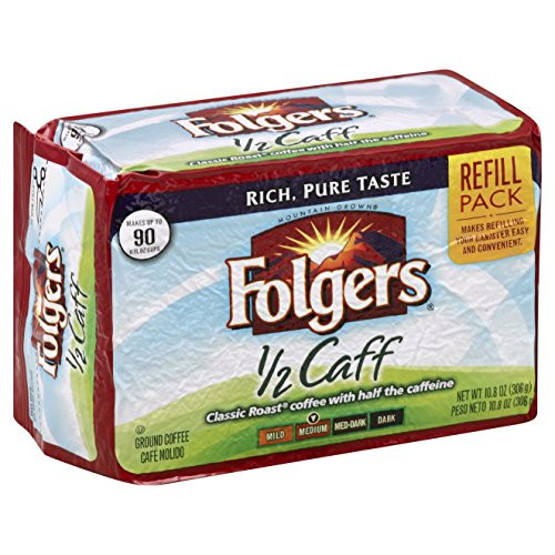 Folgers 1/2 Caff Ground Coffee, 10.8 oz