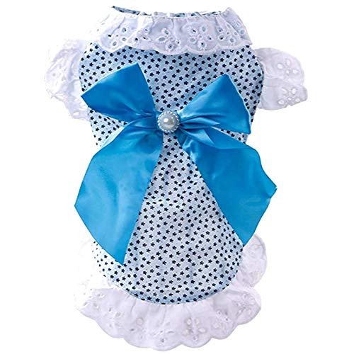 SISAVE Cat Puppy Doggie Clothing Party Costumes Dog Dress Pet Cute Lace Skirt Blue Medium SISAVE Cat Puppy Doggie Clothing Party Costumes Dog Dress Pet Cute Lace Skirt Blue Medium