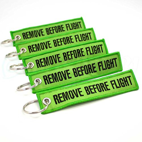 Rotary13B1 - Remove Before Flight Keychain - Lime Green - 5pcs - SALE!